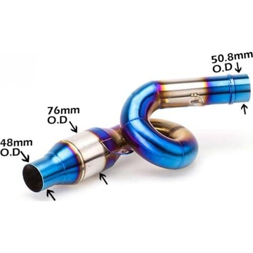 TKOSM Motorcycle Z800 Exhaust Muffler Middle Pipe Motorbike Muffler Exhaust Slip On Escape for Kawasaki Z800 2013 2014 2015 16