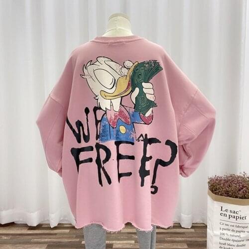 Y2k Egirl 90s Crewneck White Pink Cute Korean Vintage Kawaii Harajuku Streetwear Oversized Letter Cartoon Hoodie Sweatshirts top