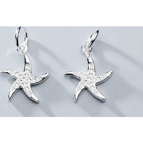 Fashion 925 Sterling Silver Small Starfish Charms DIY Jewelry Gift Decoration Bracelets Necklace Hypoallergenic Silver Pendants