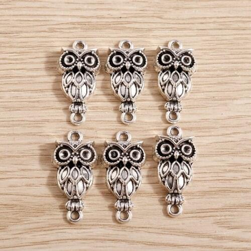 10pcs 13*27mm Trendy Owl Charms Connectors for Bracelets Necklaces DIY Animal Charms Decoration Handmade Jewelry Findings Making