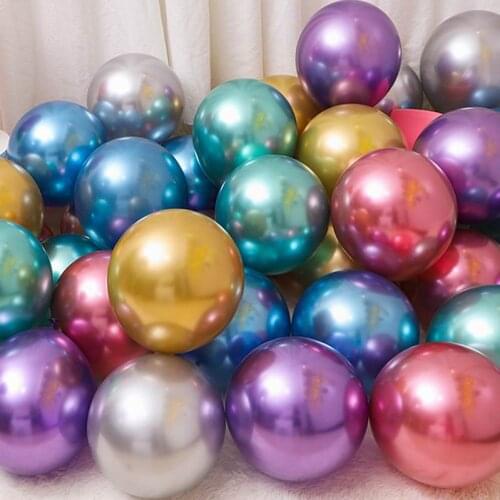 10PCS 5inch 10inch 12inch Gold Silver Metallic Latex Balloons Metal Chrome Balloon Wedding Decorations Birthday Party Supplies
