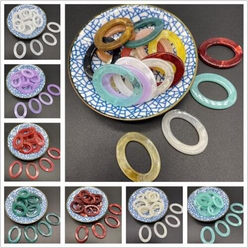 10pcs 40X30mm Oval Shape Stone Beads Acrylic Spaced Beads For Jewelry Making DIY Charms Earring Pendant Bracelet Necklac