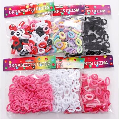 100PC Korea Lovely Children Hair Circle Hair Accessories Small Rope Ponytail Girls Baby Hair Rope Net Circle Head Bands HeadWear