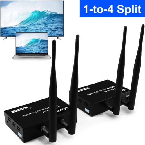 1TX To 1 2 3 4 RX 200M Wireless HDMI Extender Transmitter Receiver Audio Video Converter HDMI Cable Extension Splitter PC To TV