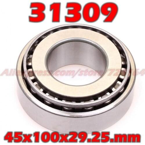 45x100x29.25 mm Tapered Roller Bearings 31309 27309E HR31309J 31309JR 31309A E31309J 31309VC12 31309U 31309E 45*100*29.25