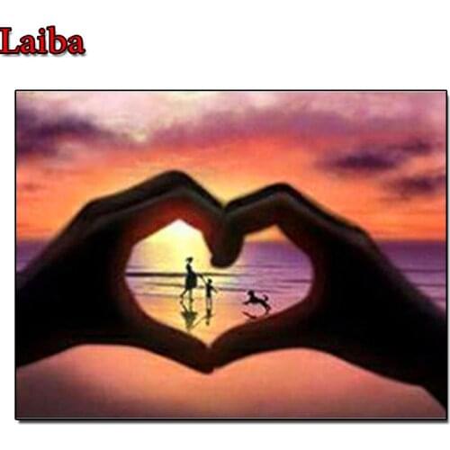 Diamond Embroidery Parents mom And kid 5D DIY Diamond Painting Full Drill Square Picture Of Rhinestone sweet Home Decoration