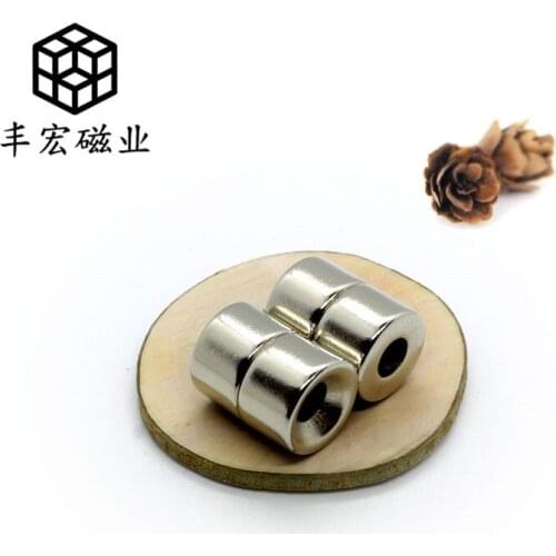 D10 * 6-4 NdFeB strong magnet round countersunk hole screw hole bracket magnet 10*6 hole 4 ring strong magnet