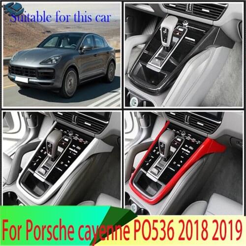 For Porsche cayenne PO536 2018 2019 Car Accessories Gear Shift Panel Center Console Cover Trim Frame Car Styling Sticker