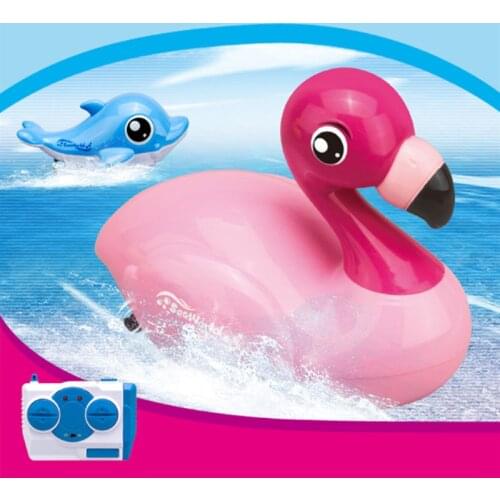 Eva2king Electric Newly Baby RC Animal Boats Bath Toys With 2.4GHZ Remote Control Cartoon Animals Boats For Chidlren Birthday