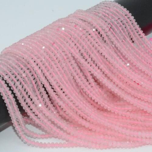 Natural Rose Quartz Faceted Rondelle Beads 4.2mm