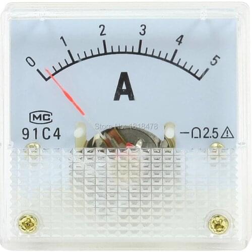 DC current meter 0-5A 91C4 DC 0-5A Analog Panel Meter Ammeter Amperemeter