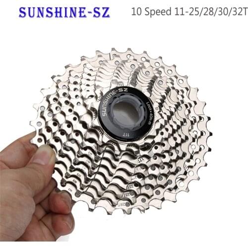 SUNSHINE Road Bike 10 Speed Velocidade 11-25T/28T/30T/32T Bicycle Cassette 10V freewheel Sprocket Compatible for parts 5600 5700
