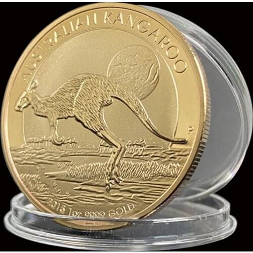 RH Gold Plated Australia Kangaroo Pattern Commemorative Elizabeth II Collection Coins For Business Gifts Creative Gift