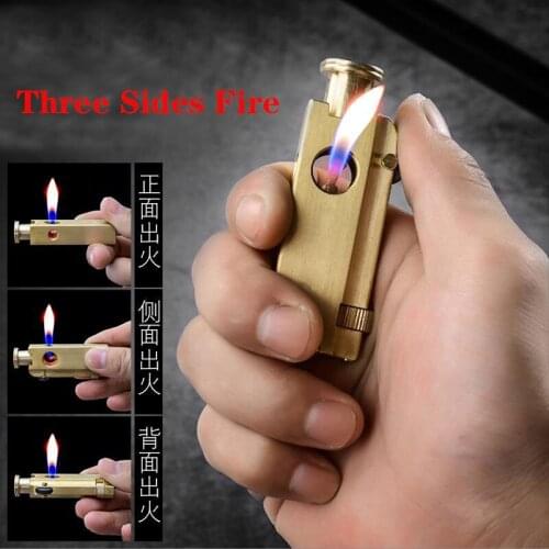 Chief Brass Kerosene Lighter Retro Old-Fashioned Handmade Oil Heavy Trench Flamendo Collect Machine Smoking Accessories 208g
