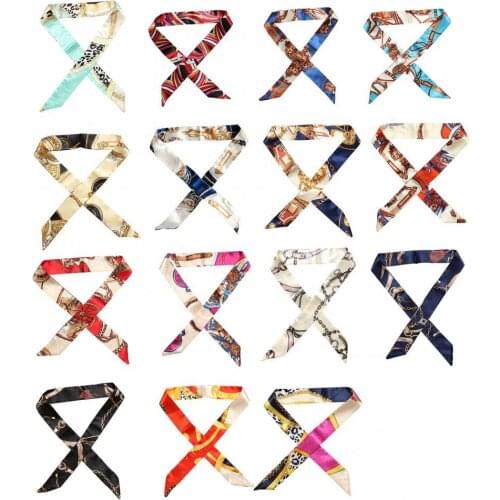 Fashion Women Bohemian Style Printing Scarf Handbags Handle Wrap Ribbon Headband