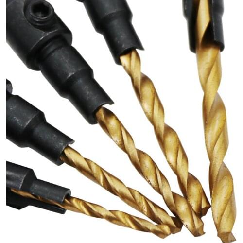 5pcs Countersink Drill Woodworking Drill Bit Set Drilling Pilot Holes For Screw Sizes #5 #6 #8 #10 #12