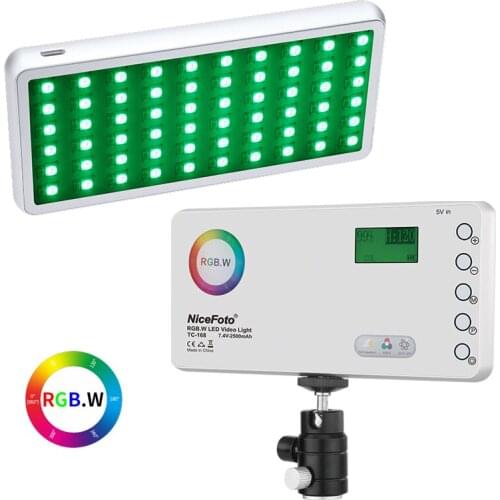 Nicefoto TC-168 RGB LED Video light 2800K-9900K Portable Fill Light with Special effects for Phone Camera Shooting Studio