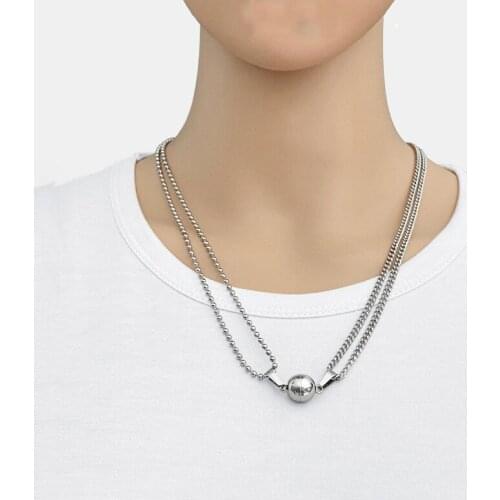 2021 new men and women necklace couple necklace female hip-hop sweater chain long accessories