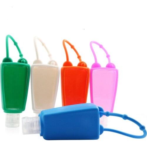 New 30ml Lanyard Type Lotion Refillable Bottle Disinfectant Hand Sanitizer PET Bottle Perfume Lotion Silicone Portable Bottle