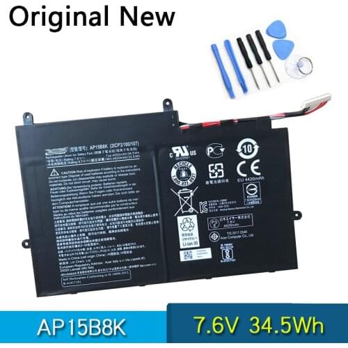 NEW Original AP15B8K Laptop Battery For Acer Aspire Switch 11 SW5-173 SW5-173P 7.6V 34.5Wh Batteries