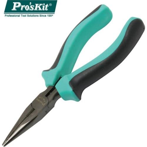 100% Original ProsKit PM-736 5-inch Mini Needle Nose Pliers Anti-skid Handle With Teeth Cable Cutter Wire Stripper DIY