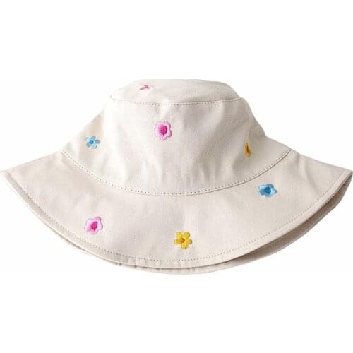 Women Men Fisherman Spring Summer Fishing Travel Bucket Hat Outdoor Cotton Blend Elastic Flower Embroidery Sun Cap Beach Casual