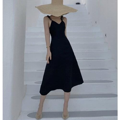 New arrival fashion summer long party dress women elegant sexy strap backless bandage beach dressy outfits vacation clothes robe