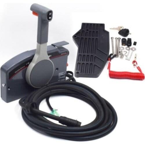 Outboard Remote Control Box 10Pin Cable Right 703 Side PUSH-Throttle For Yamaha