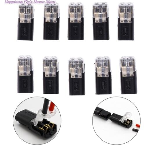 10pcs 2p Spring Connector Wire With No Welding No Screws Quick Connector Cable Clamp Terminal Block 2 Way Easy Fit For Led Strip