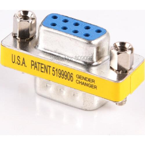 RS232 9 Pin Male to Female Adaptor Coupler Connector SVGA VGA D-SUB DB-9 HD9 Serial Adapter Cable Connector