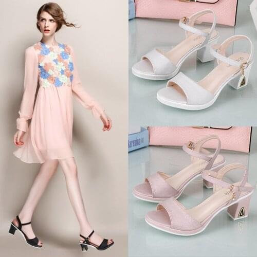 2021 NEW Women High Quality Sandals fashion summer square heel women sandals women sexy open toe sandals for roman women shoes