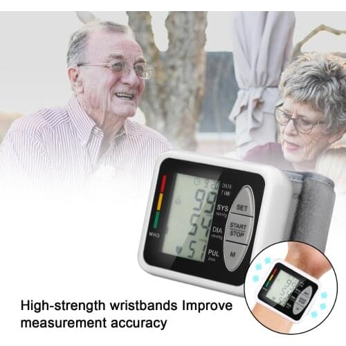 Wrist Sphygmomanometer English Voice Broadcast Blood Pressure Monitor Heart Rate Tonometer Bp Monitors 99 Memory Groups