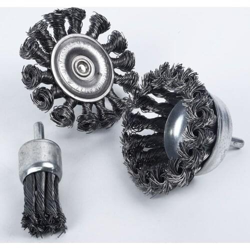  3PCS Steel Wire Wheel Brush Polishing Wheels Rust Remover Kit For Drill Angle Grinder Gadget Rotary Tool Hand Tool Brush