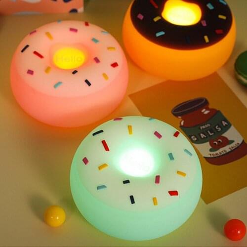 Silicone LED Night Light Donut Night Lamp USB Rechargeable Smart Touch Lamp Decorative Desktop Bedside Light Table Ornaments