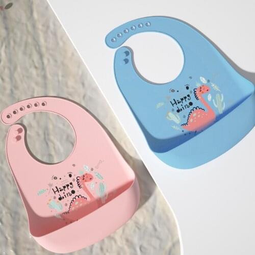Food Grade Silicone Baby Feeding Bib Waterproof Cute Animal Bib Apron Adjust Baby Bib