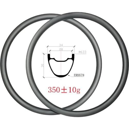 Light 350g 29er MTB carbon rims 34mmx30mm Hookless tubeless disc wheel 30mm deep 24H 28H 32H UD 3k 12k marble 29in mountain bike