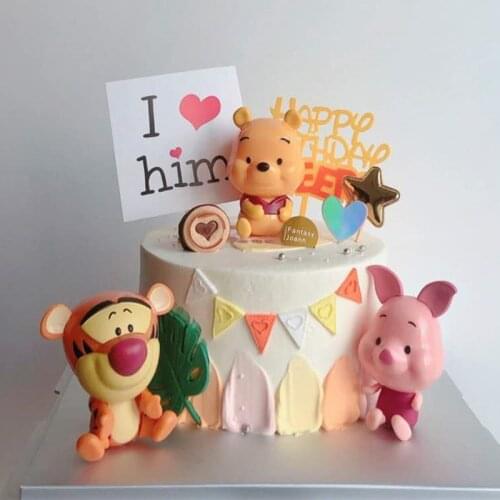 Disney Pooh cake decor supplies Childrens Birthday Cake Decor Winnie the Pooh Piglet Pig Tigger Birthday Articles Home Decor