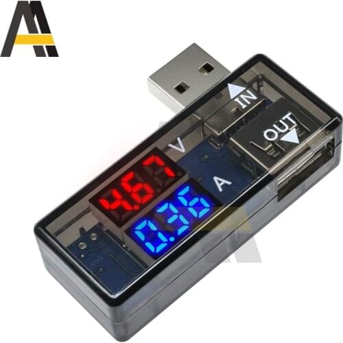 USB Voltmeter Ammeter L-type LED Dual Display Current Voltage Tester Measurement USB Mobile Phone Power Voltage Current Meter