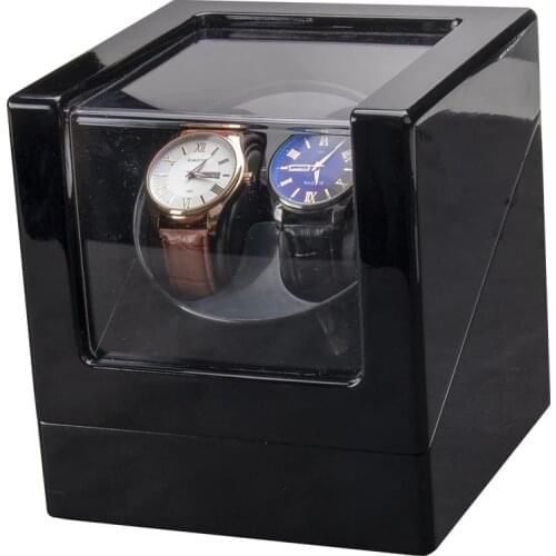 Watch Winder USB Power Supply LED Backlit Mechanical Box Motor Shaker Mini Dual Position Watch Winder Holder Storage Organizer