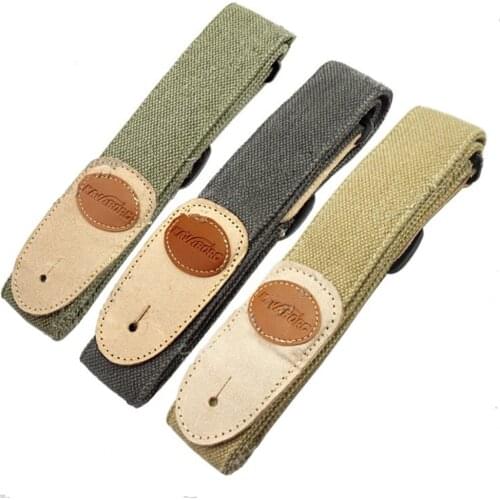 Thickened Cotton Adjustable Length Guitar Strap for Acoustic Electric Bass Guitar With Leather Head Guitar Accessories