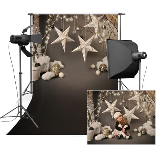 Vinyl Photography Background Christmas star Computer Printed Customizd children Photo Christmas Backdrop for Photo Studio Prop
