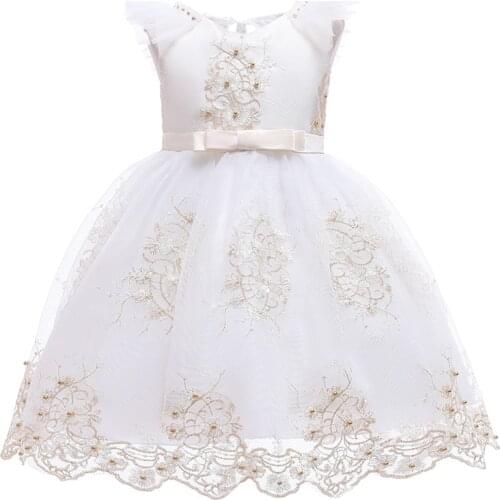 Elegant Flower Girl Dress Wedding Party Princess Dress Casual Kids Clothes Lace Birthday Bridemaide Dress Children 3-8Y Vestidos