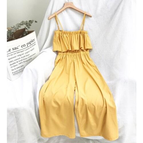 Women Summer Fashion Solid Color Sleeveless Jumpsuit Ladies Casual Chic Wide Leg Sexy Vacation Jumpsuits