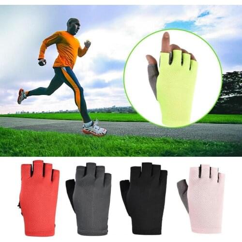 1 Pair Cycling Gloves Sunscreen Antiskid Mesh Fabric Outdoor Sports Fitness Driving Breathable Gloves for Skate Skateboard