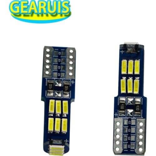 100Pcs T10 W5W LED 15 SMD 4014 slim 194 168 W5W Dome Map License Plate Light Lamp Bulb T10 Led white DC 12V