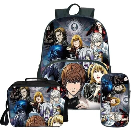 Waterproof Women Backpack Female High Quality School Bag for Teenage Girls Death Note Travel Backpack College Book Mochila 3pcs