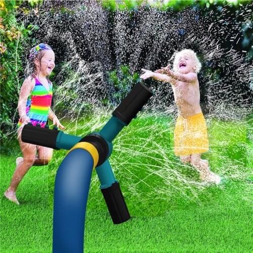 360° Automatic Garden Sprinklers Summer Outdoor Water Park Game Kids Trampoline Sprinkler Family Water Fun Windmill Sprinklerset