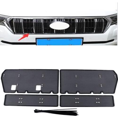 For Toyota Land Cruiser Prado 150 2018 2019 front grille mesh cover stainless steel grille insect proof net exterior decoration