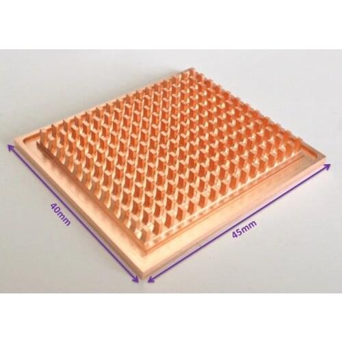 40*45 53*53mm HeatSink Pure Copper Radiator Notebook Bridge Chips IC 42 fin Copper Column Base Water Cooled Head Bottom Surface