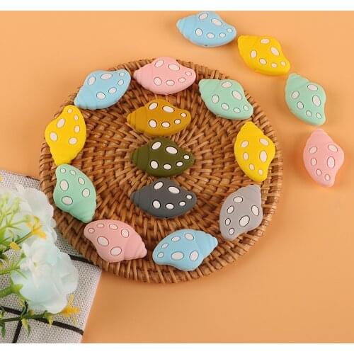 Kovict 50/100Pcs Cartoon Conch Silicone Beads Baby Molar Teether DIY Pacifier Chain Jewelry Accessories Chewable Nursing Toys